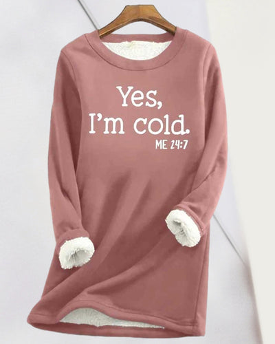 Warmer Pullover in lockerer Passform mit englischem Aufdruck für Frauen