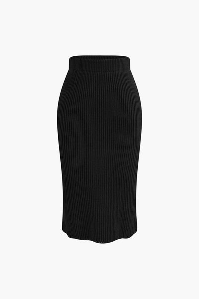 Klara | Elegantes Strick-Set mit Wickel-Oberteil & Bleistiftrock