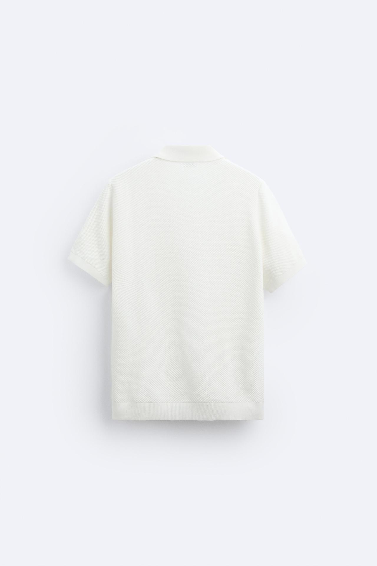 Klassisches Strick-Poloshirt in Weiß