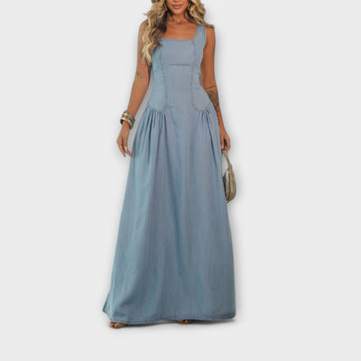 Lux Denim Blue Strapless Dress