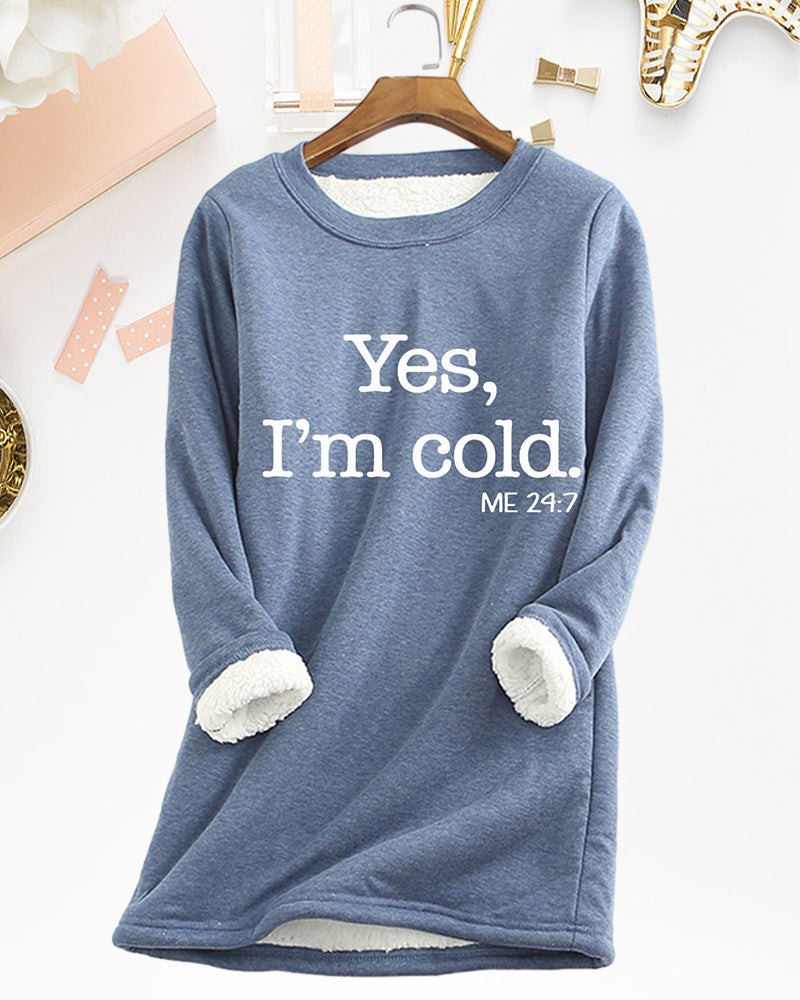 Warmer Pullover in lockerer Passform mit englischem Aufdruck für Frauen