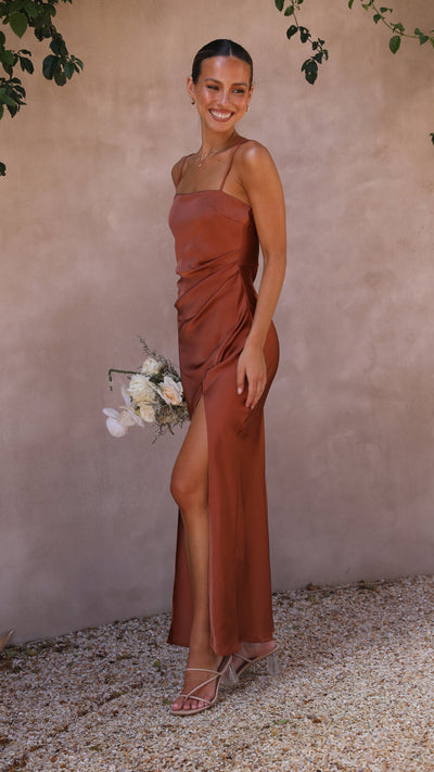 Mayfair™ | Ilana - Kupfer Maxi-Kleid