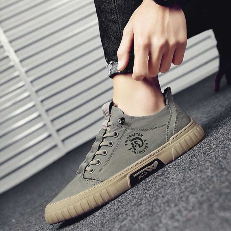 Herren Freizeitschuhe aus mattgrauem atmungsaktivem Stoff - Lior