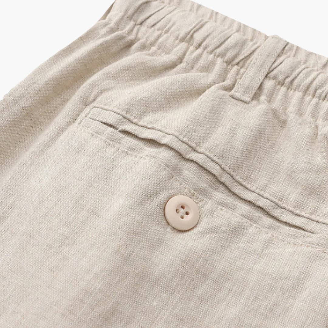 Herren Leinen Shorts mit Kordelzug und Seitentaschen