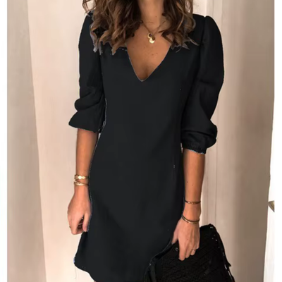 Julie – Jeanskleid mit V-Ausschnitt im Casual-Chic