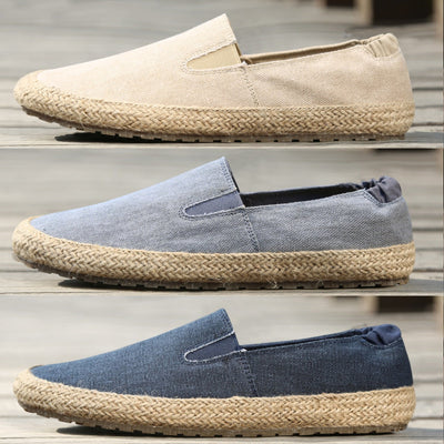 Atmungsaktive Herren-Espadrilles aus Canvas mit natürlicher Jutesohle - Olver