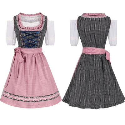 Damen Rosa Oktoberfest Dirndl Kleid