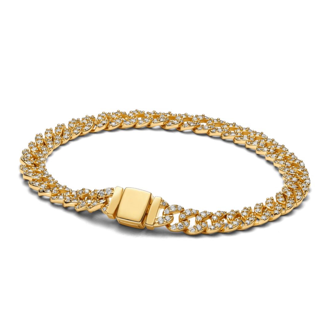 Moissanit Kubanisches Armband | Gold