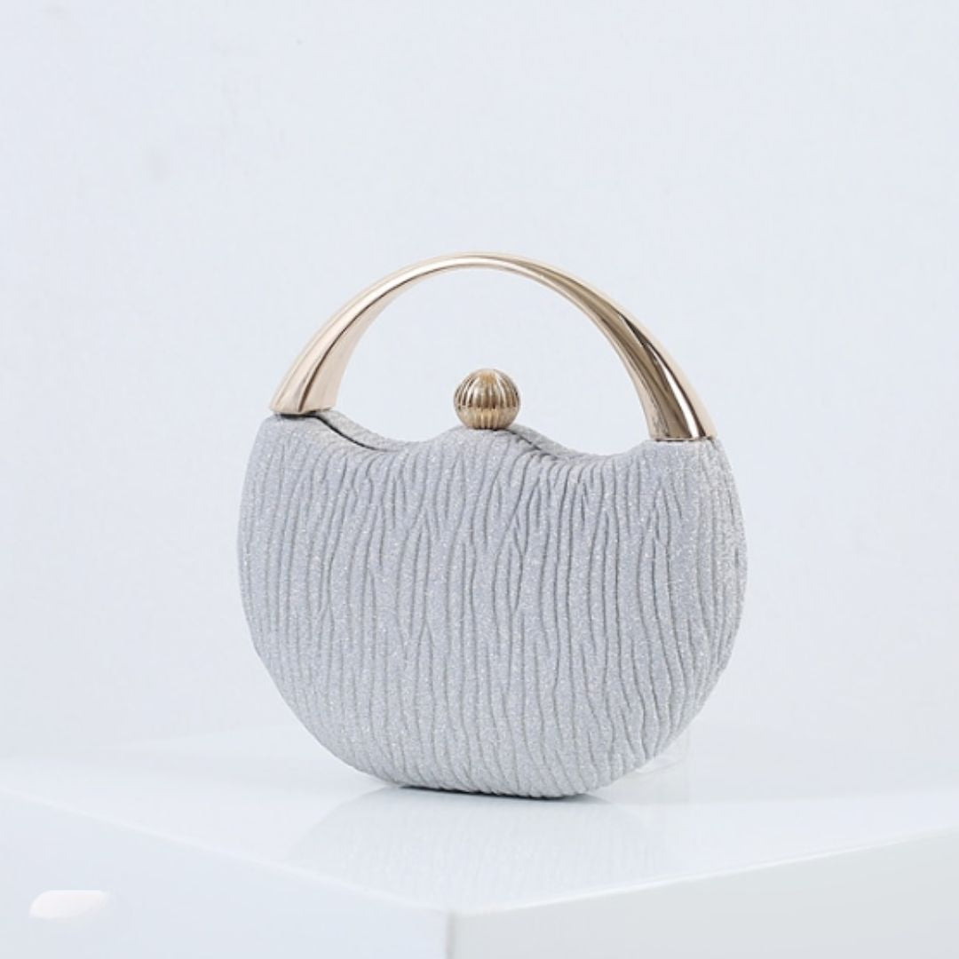 Schicke Texturierte Clutch mit Metallgriff Detail Für Damen