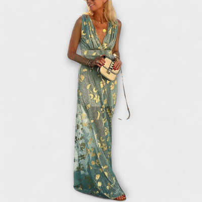 V-Ausschnitt Kleid mit Glitzerverzierungen