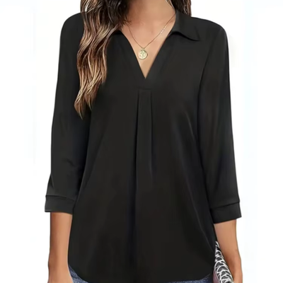 Calixte - elegante Sommer V-Ausschnitt Bluse für Frauen