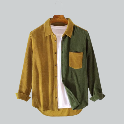 Aliaume - Cordhemd im Colourblock-Design