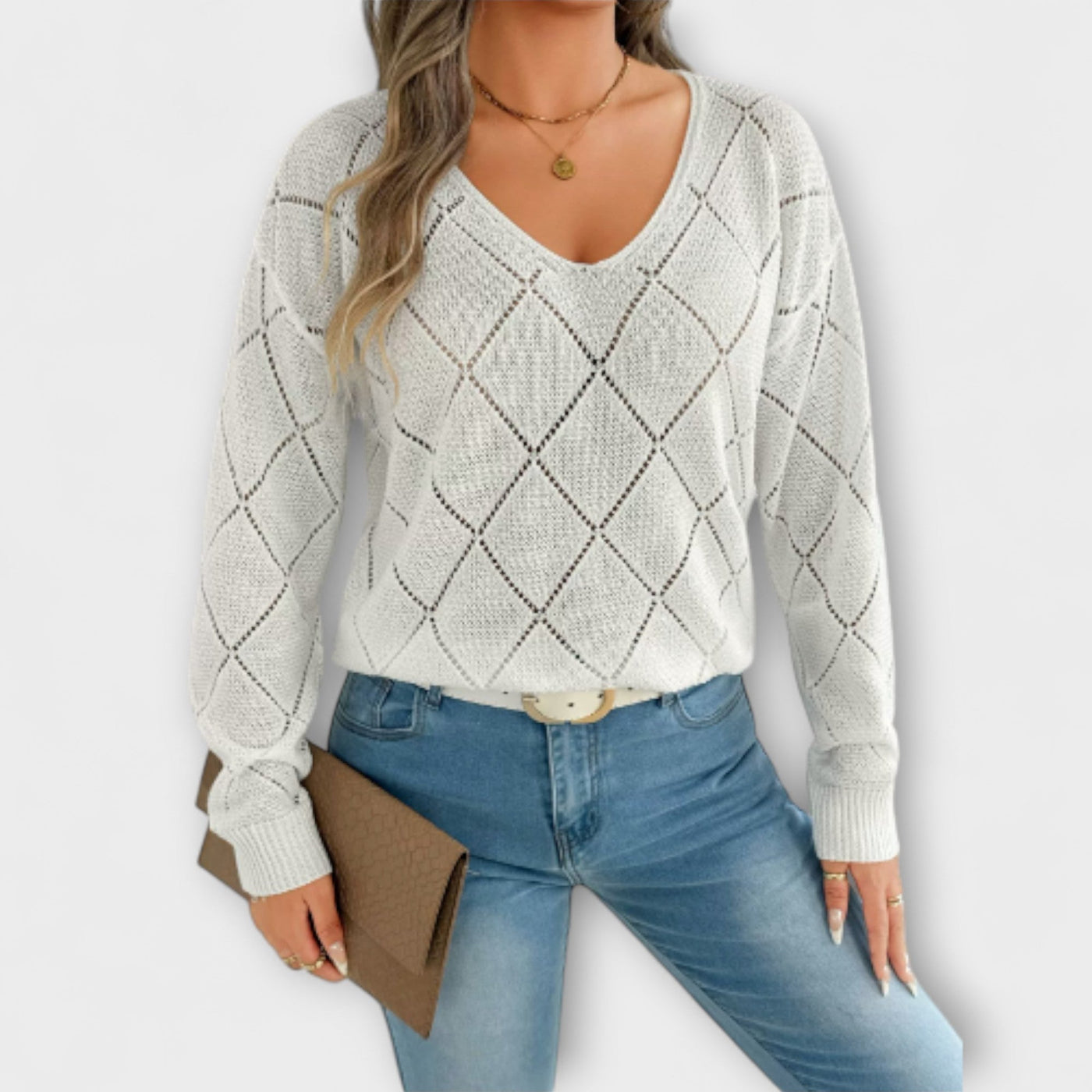 Off-Shoulder-Pullover mit V-Ausschnitt – müheloser Chic für jeden Anlass