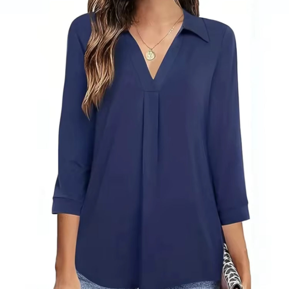 Calixte - elegante Sommer V-Ausschnitt Bluse für Frauen
