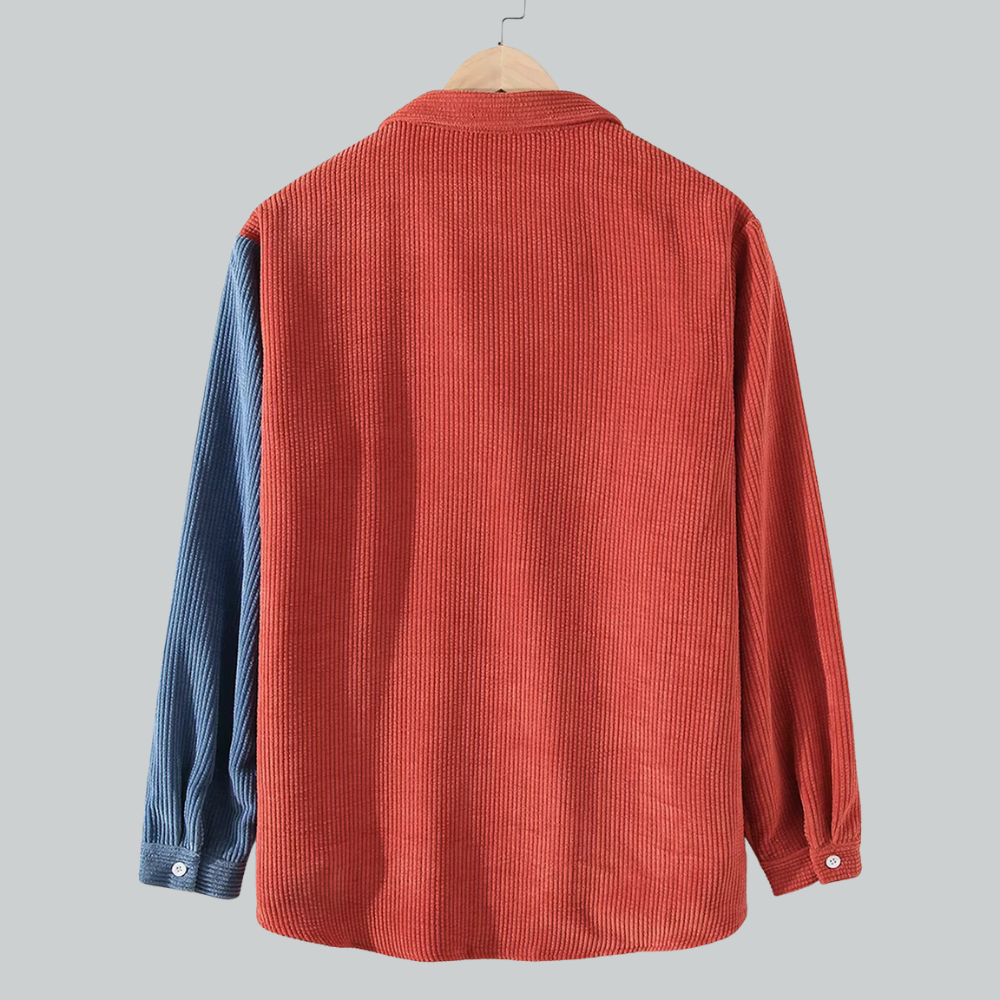 Aliaume - Cordhemd im Colourblock-Design