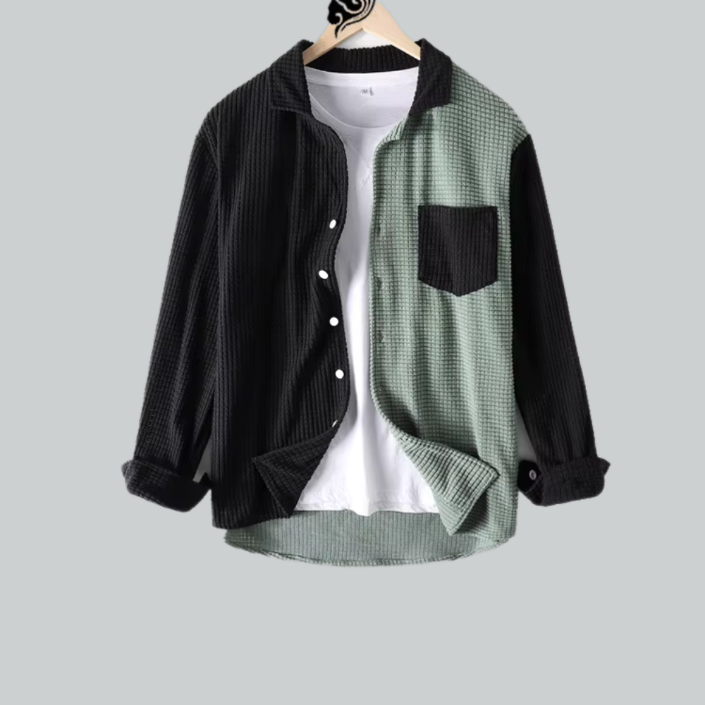 Aliaume - Cordhemd im Colourblock-Design