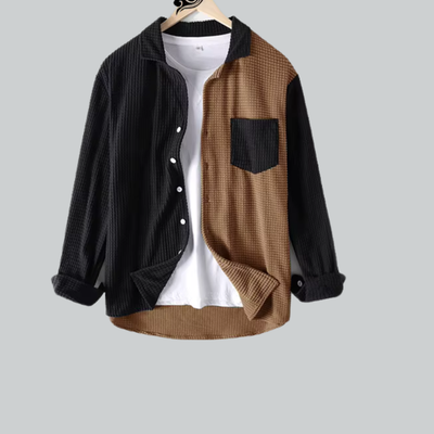 Aliaume - Cordhemd im Colourblock-Design