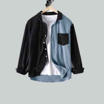 Aliaume - Cordhemd im Colourblock-Design