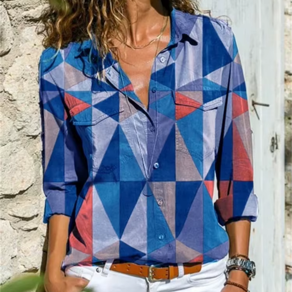 Adolphine - Elegante geometrische Bluse
