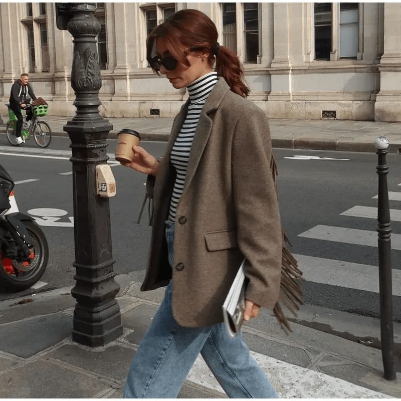 Maßgeschneiderter Blazer mit Reverskragen und schlanker Passform für Damen