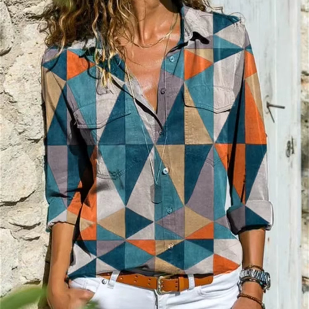 Adolphine - Elegante geometrische Bluse