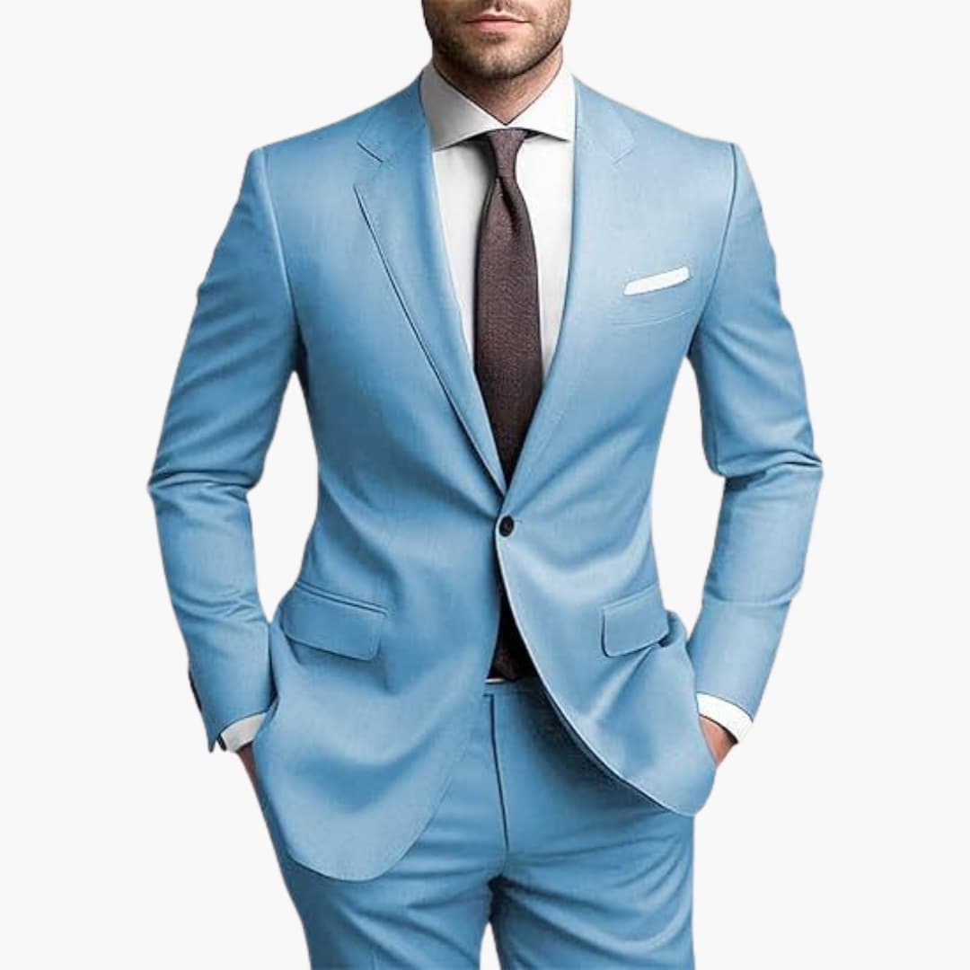 Herren Anzug Zweiteiler mit Reverskragen und schmaler Passform