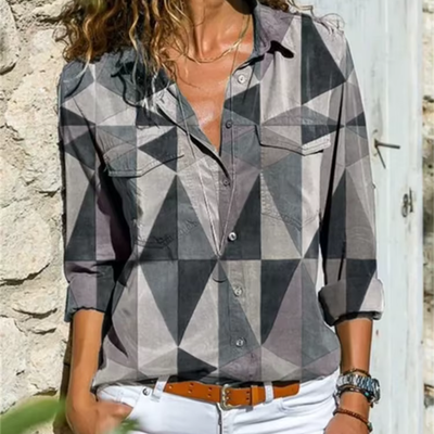 Adolphine - Elegante geometrische Bluse