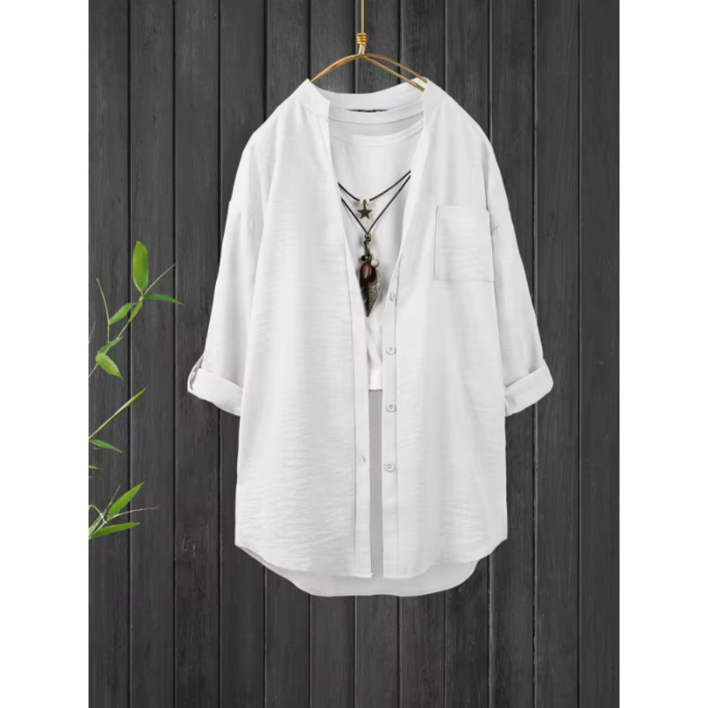 Chantrea – Lockeres V-Ausschnitt-Hemd