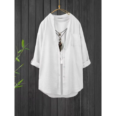 Chantrea – Lockeres V-Ausschnitt-Hemd