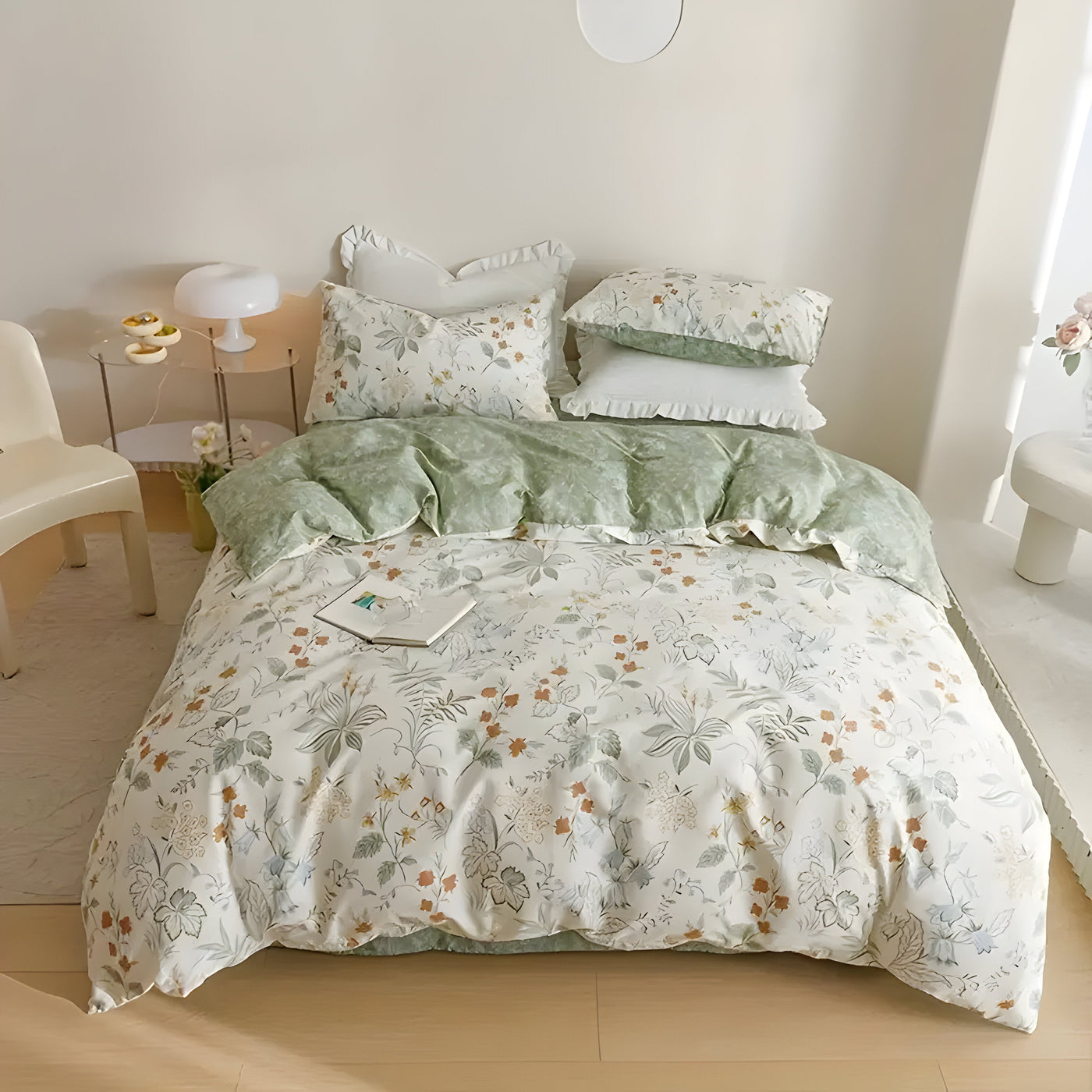 SpringBreeze Bettdecken-Set - 3-teiliger Floral-Bettdeckenbezug