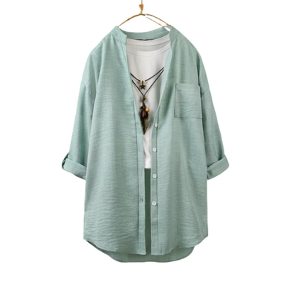 Chantrea – Lockeres V-Ausschnitt-Hemd