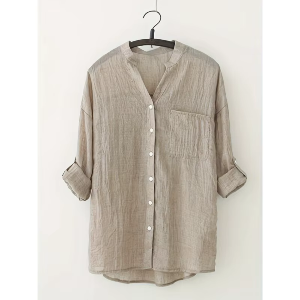 Chantrea – Lockeres V-Ausschnitt-Hemd