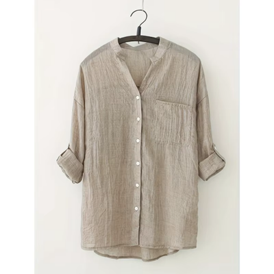 Chantrea – Lockeres V-Ausschnitt-Hemd