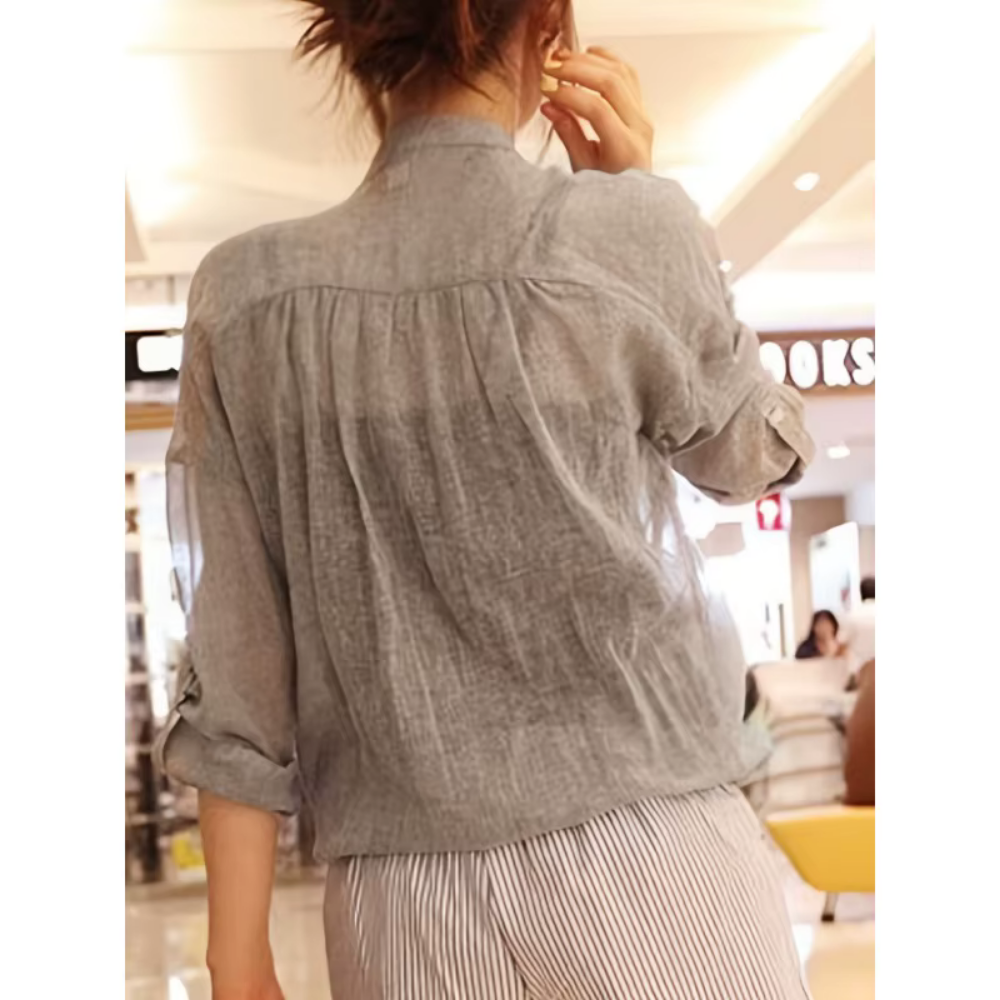 Chantrea – Lockeres V-Ausschnitt-Hemd