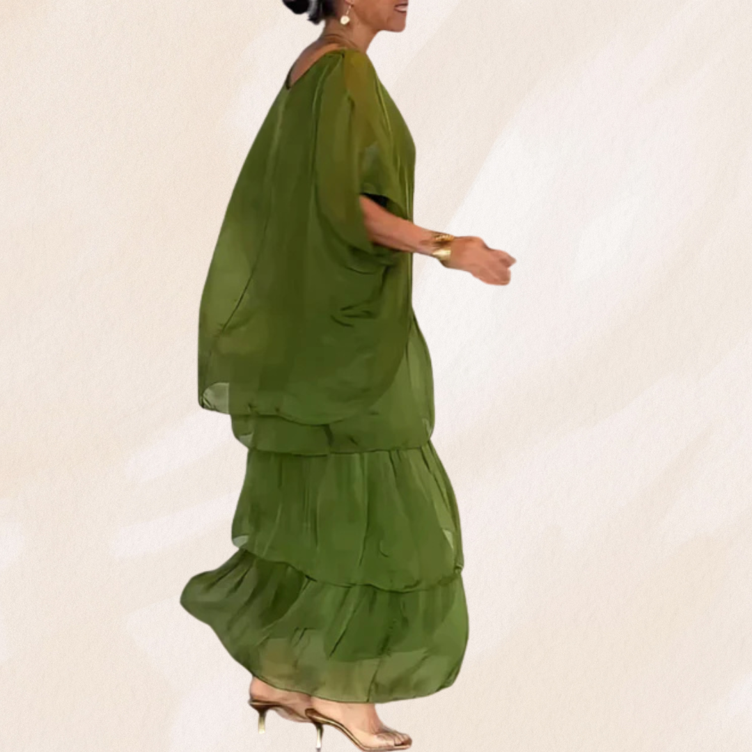 Gunda | Lockeres Maxikleid mit Rundhalsausschnitt