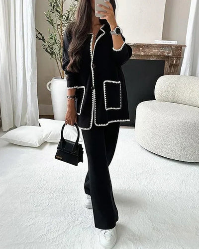 Sophie – Mantel Cardigan Hose Set für stilvolle Eleganz