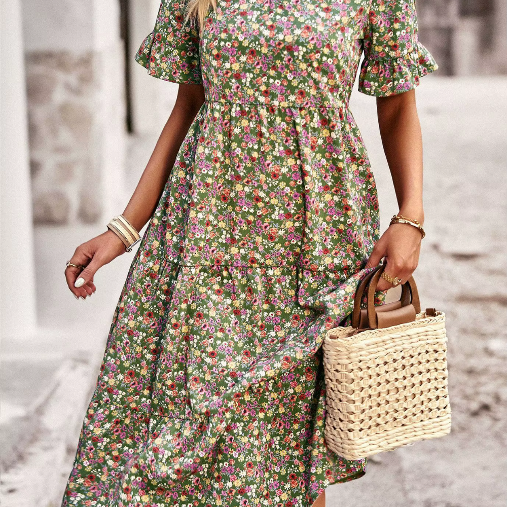 Marlyse - Blumen-Maxikleid