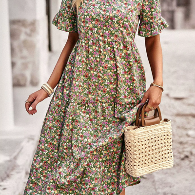 Marlyse - Blumen-Maxikleid