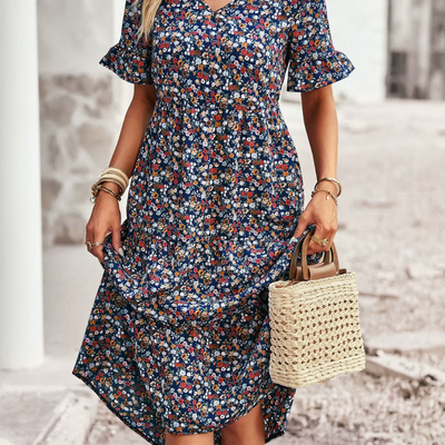 Marlyse - Blumen-Maxikleid