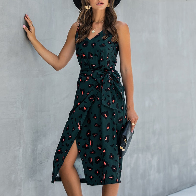 Damen Midikleid mit Tiermotiv im Querschnitt - Eliana