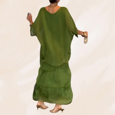 Gunda | Lockeres Maxikleid mit Rundhalsausschnitt