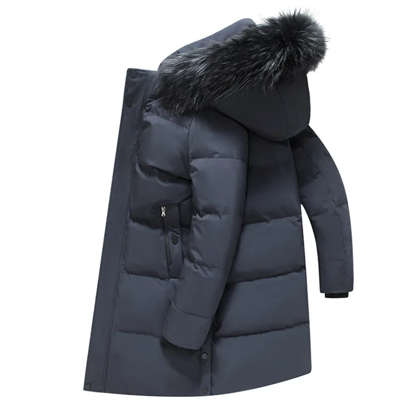 Winterjacke mit Fellimitat-Kapuze für Männer
