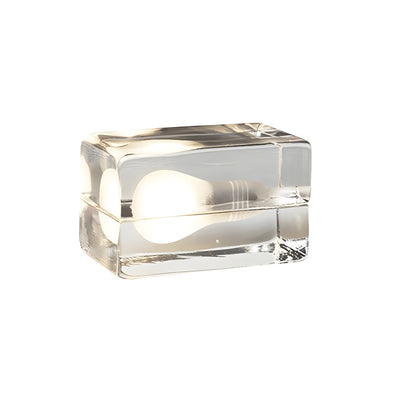 ZenCube Lamp – Moderne transparente Eistischlampe mit Würfel-Glühbirne