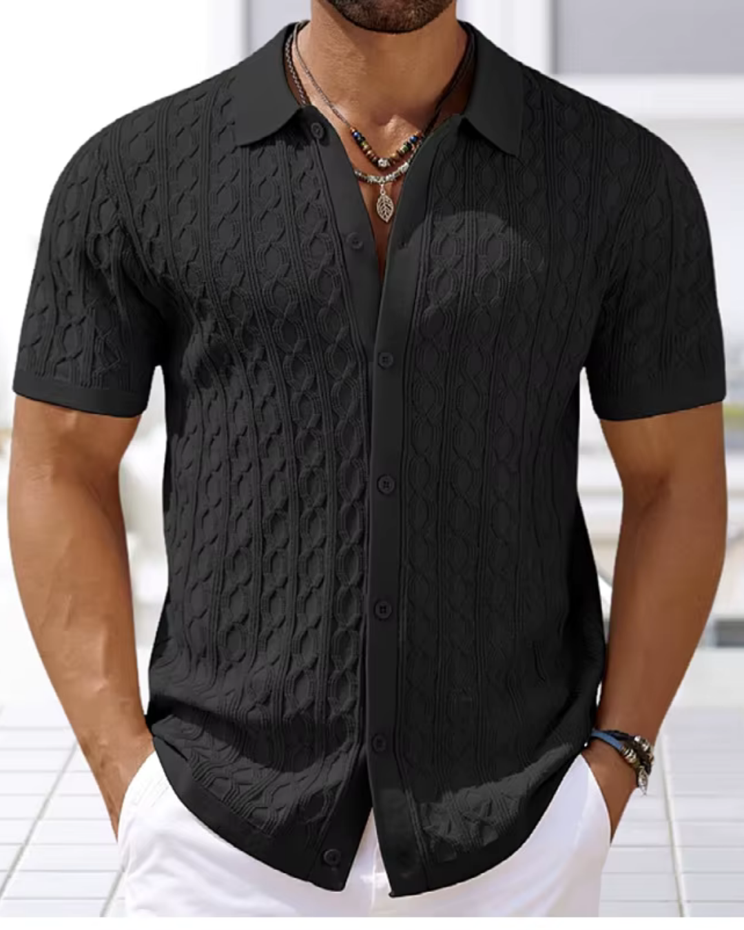 Leo - Raffiniertes T-Shirt mit kurzen Ärmeln