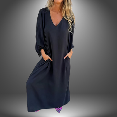 Dagmar©️ | Stilvolles handgefertigtes langes Kleid