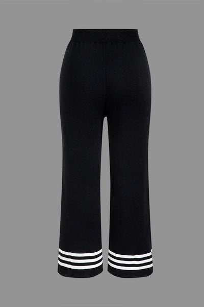 Ariella | Stilvolles Strick-Zweiteiler-Set mit Cropped-Cardigan & Weitbein-Hose