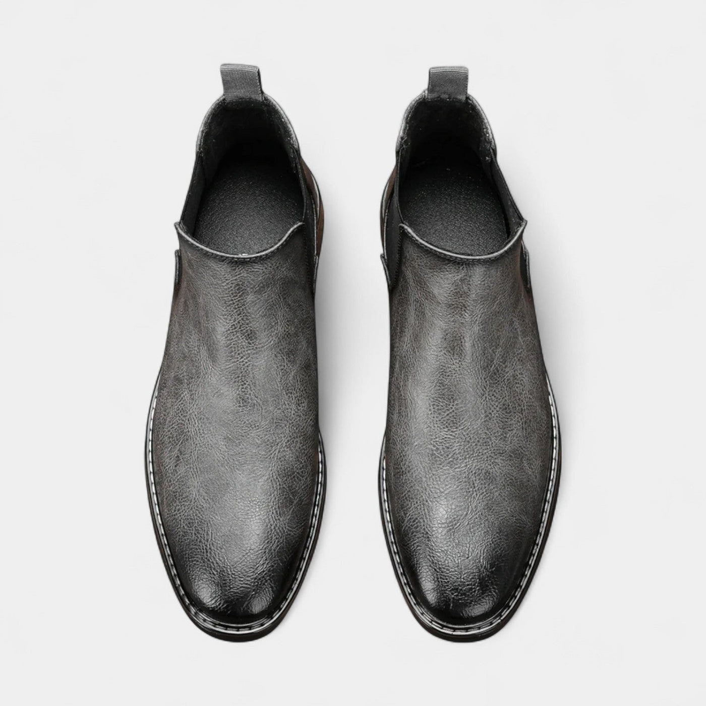 Herren-Chelsea-Boots aus Lederimitat mit Elastikeinsatz