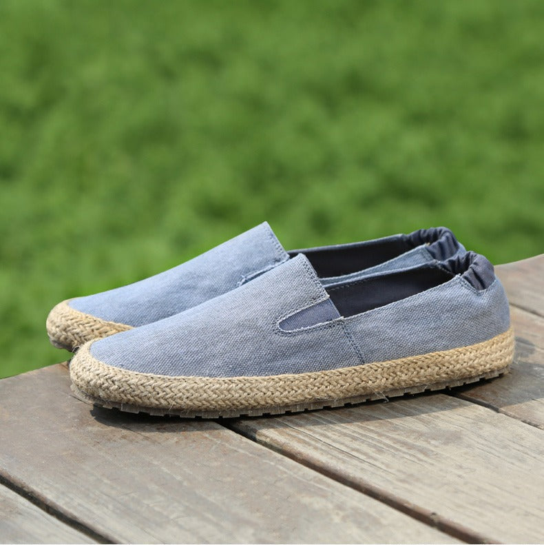 Atmungsaktive Herren-Espadrilles aus Canvas mit natürlicher Jutesohle - Olver
