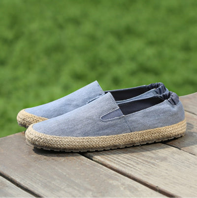 Atmungsaktive Herren-Espadrilles aus Canvas mit natürlicher Jutesohle - Olver