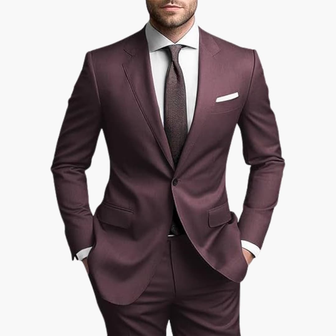 Herren Anzug Zweiteiler mit Reverskragen und schmaler Passform